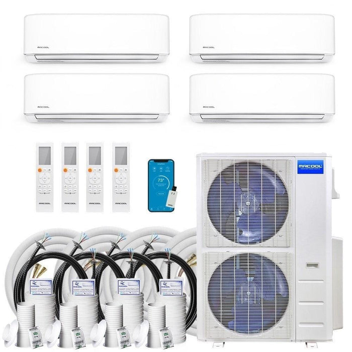 MRCOOL® DIY Mini Split 54,000 BTU 20.5 SEER 4 Zone Ductless Air Conditioner and Heat Pump 12K + 12K + 12K + 18K - DIYM448HPW06C00-DIYM448HPW06C84-DIYM448HPW06C140-DIYM448HPW06C194  Mini Split Systems Direct