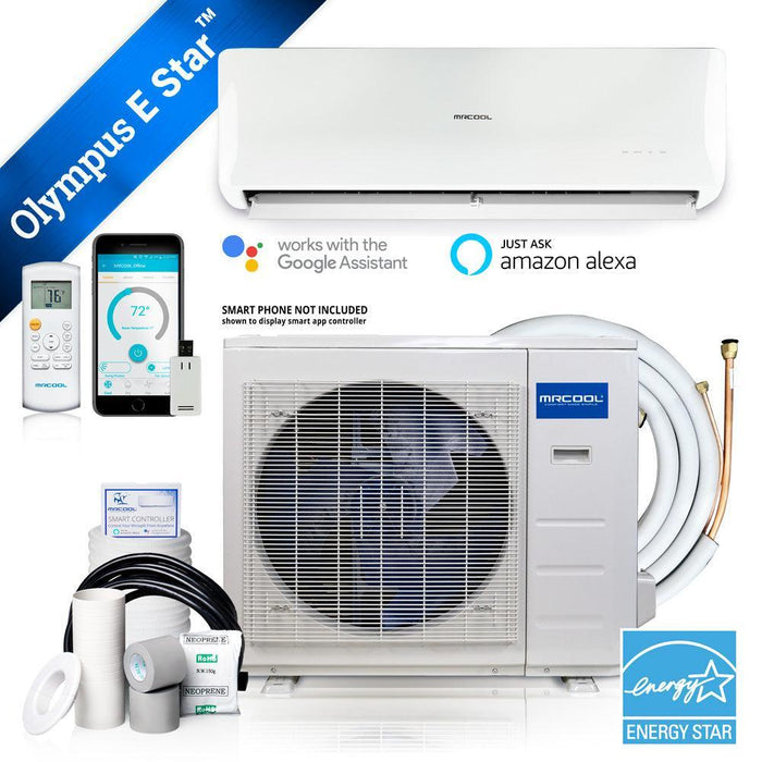 MRCOOL® Olympus Energy Star 18,000 BTU 20.8 SEER 1.5 Ton Ductless Mini Split Air Conditioner and Heat Pump 230V/60Hz (O-ES-18-HP-230E) - O-ES-18-HP-230B  Mini Split Systems Direct