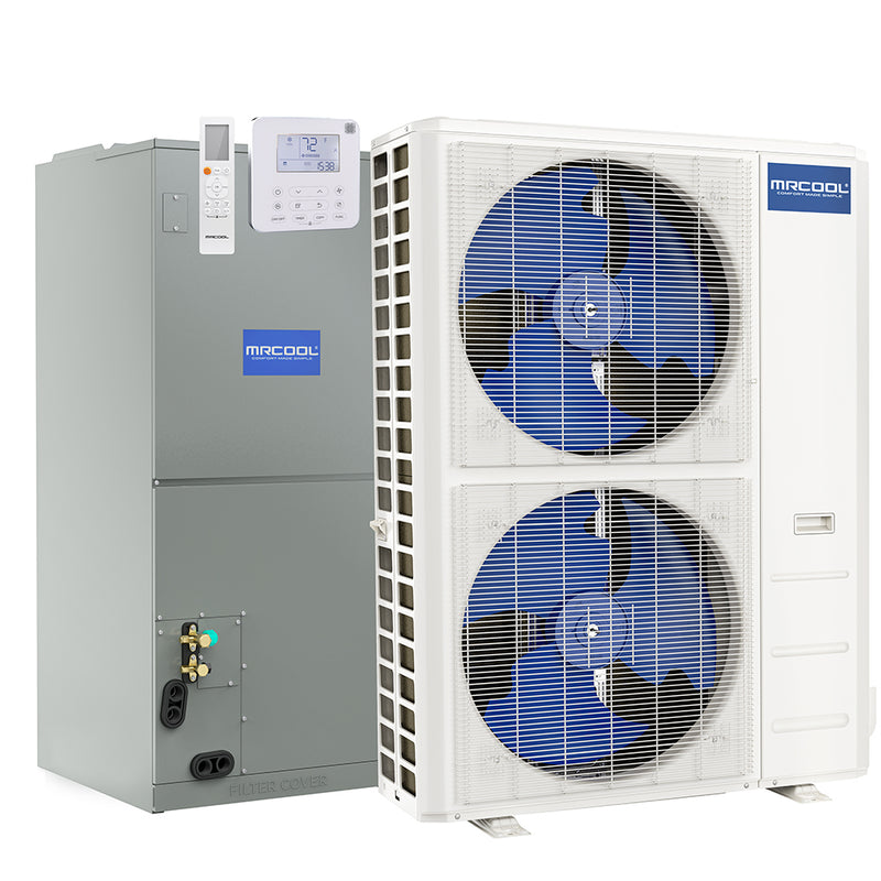 MRCOOL® Central Ducted Hyper Heat 3 Ton 16 SEER2 DC Inverter Heat Pump Split System with Wired Thermostat and Remote - Multiposition - CENTRAL-36-HP-230A00