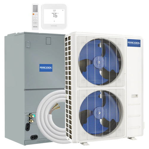 MRCOOL® Central Ducted Hyper Heat 5 Ton 16 SEER2 DC Inverter Heat Pump Split System with Smart Wi-Fi Thermostat and Wireless Remote Control - Multiposition - CENTRAL-60-HP-230B00-O - CENTRAL-60-HP-230B00-O  Mini Split Systems Direct