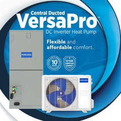MRCOOL® VersaPro 2nd Gen 2.5 Ton 17 SEER2 Central Ducted DC Inverter Heat Pump Split System with Smart Wi-Fi Thermostat and Wireless Remote Control - Multiposition - MVP-30-HP-230A00-O