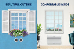 Olimpia Splendid Maestro Pro Inverter 12 Heat Pump 12,000 BTU 115V Variable Speed Through-the-Wall Air Conditioner with Heat and Remote - Includes Condensate Base Pane Heater