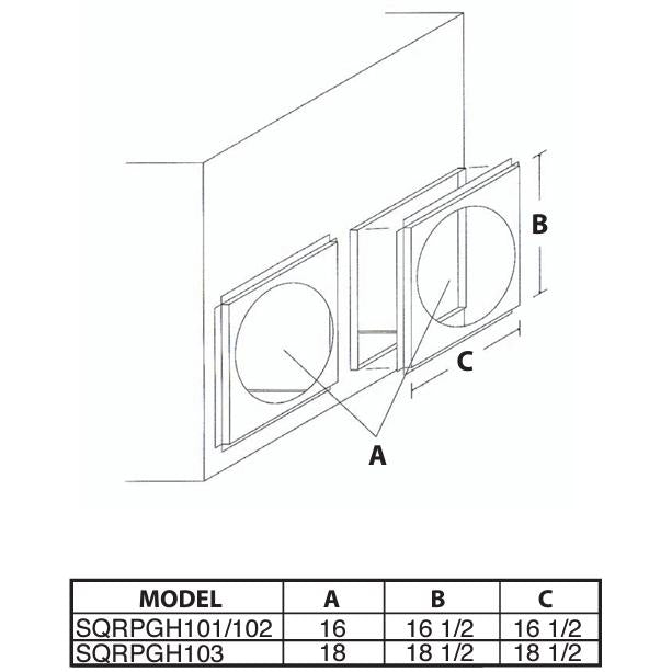 McDaniel Metals SQRPGH101/102 Horizontal Square to Round Adaptors for Goodman GPG/GPC/GPH M Series - Pack of 2 - SQRPGH101/102  Mini Split Systems Direct