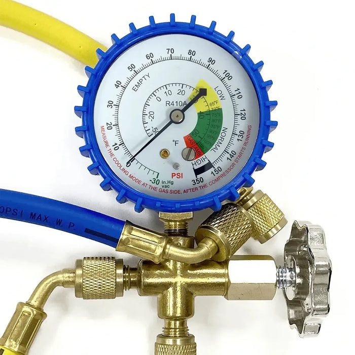 Mini Split R410a Low Side Suction Charging Service Gauge Hose Set 5/16" Port - PGML-5/16B1/4Y  Mini Split Systems Direct