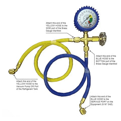 Mini Split R410a Low Side Suction Charging Service Gauge Hose Set 5/16" Port