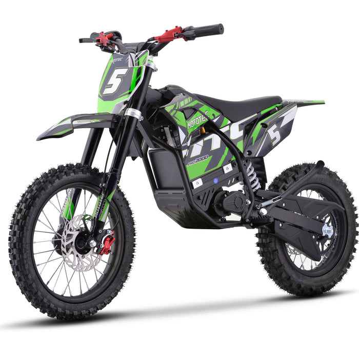 MotoTec 60v 2000w Pro Electric Dirt Bike Lithium Green - MT-Dirt-Pro-2000_Green  Mini Split Systems Direct