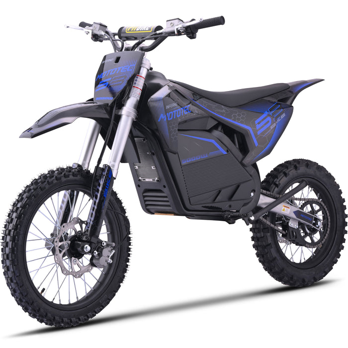 MotoTec 72v 5000w Pro Electric Dirt Bike Lithium Blue - MT-Dirt-Pro-5000_Blue  Mini Split Systems Direct