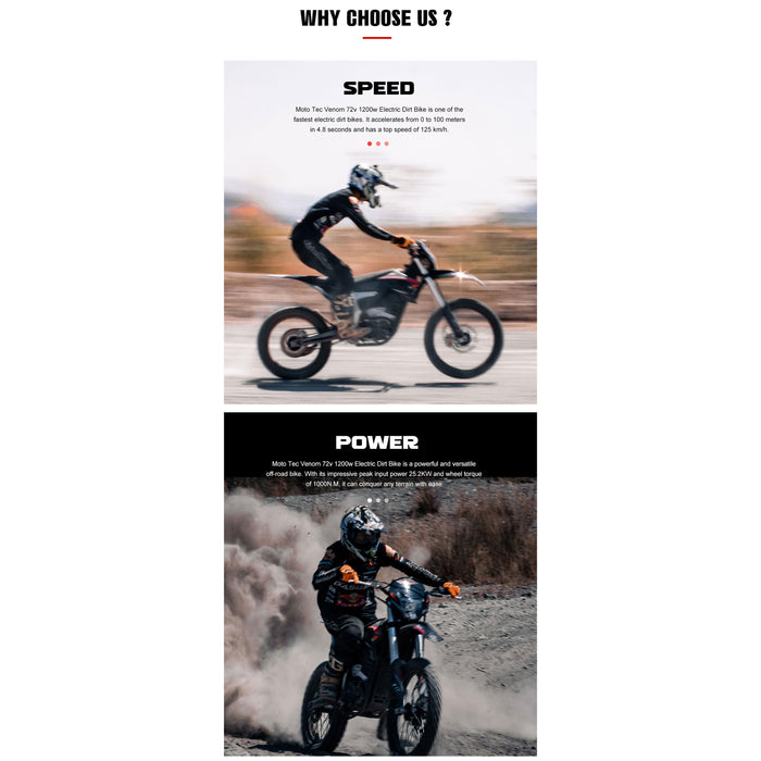 MotoTec Venom 72v 12000w Electric Dirt Bike White - MT-Venom-72v-12000w_White  Mini Split Systems Direct