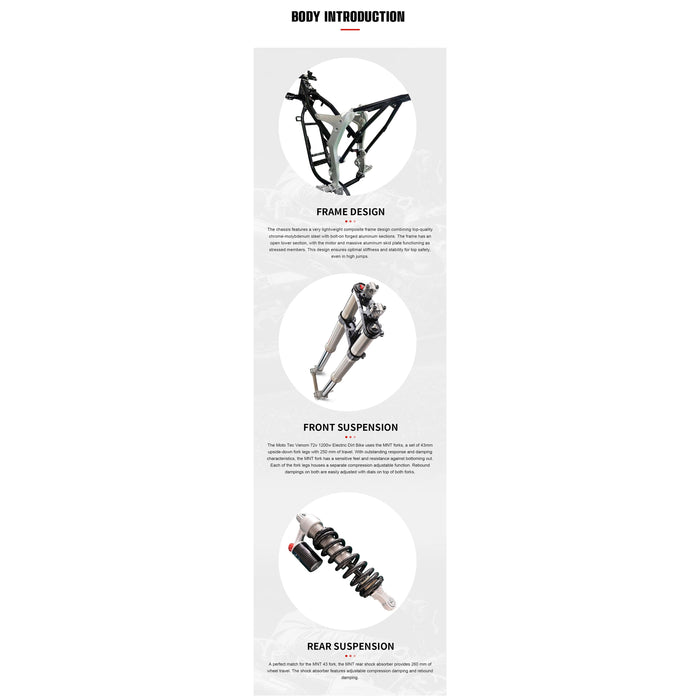 MotoTec Venom 72v 12000w Electric Dirt Bike White - MT-Venom-72v-12000w_White  Mini Split Systems Direct