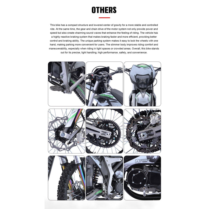 MotoTec Venom 72v 12000w Electric Dirt Bike White - MT-Venom-72v-12000w_White  Mini Split Systems Direct