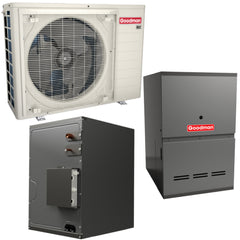 Goodman 1.5 Ton 19 SEER2 R-32 Dual Fuel System | GZV6SA1810A | CAPEA3022C3 | GCVC800803BX | Communicating 21" Upflow/Downflow Coil | 80,000 BTU Downflow/Horizontal Communicating Variable-Speed ECM Low NOx Furnace