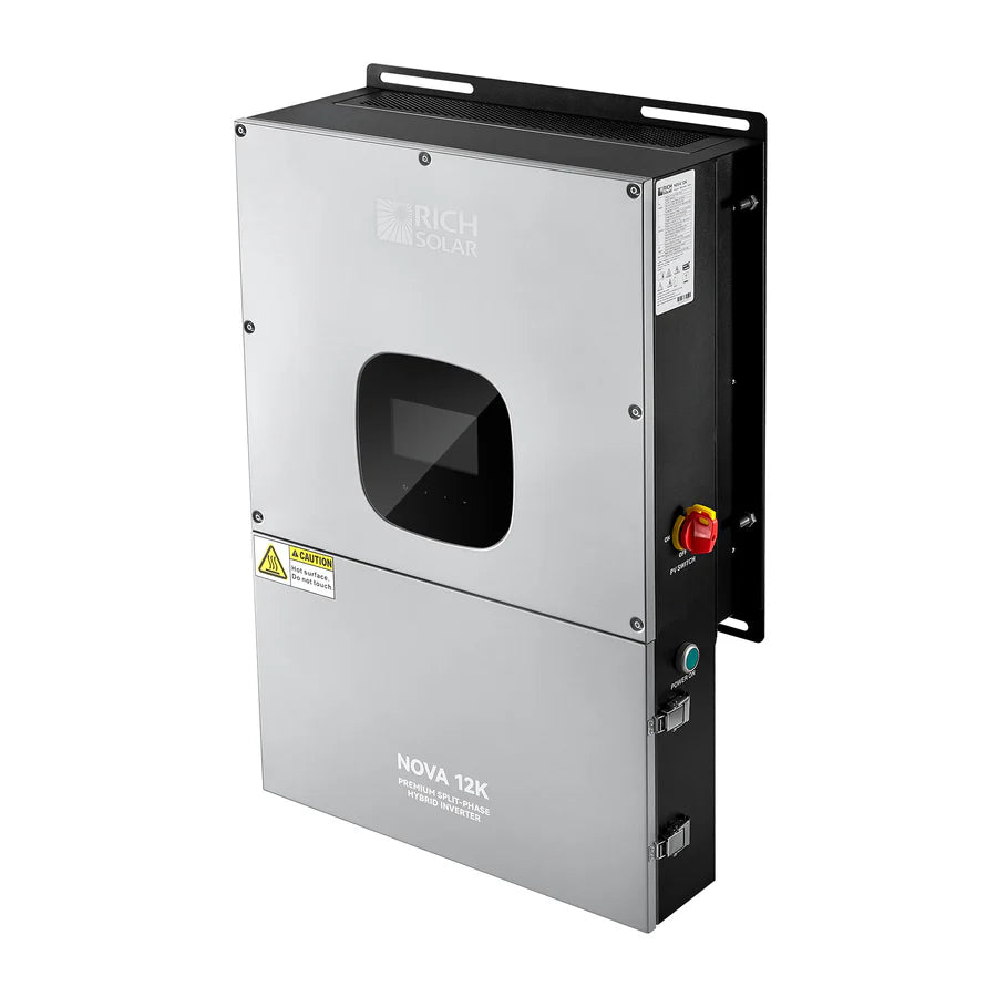 Rich Solar NOVA 12K | 12000 Watt 48V Split Phase Hybrid Inverter | 12000W PV Input, 10000W Continuous Output 120/240V | Premium 12000W 48V Hybrid Inverter for Cabins, ADUs, Tiny Homes, Residential, Agriculture, Off-Grid, On-Grid | UL Certified