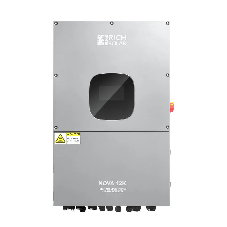 Rich Solar NOVA 12K | 12000 Watt 48V Split Phase Hybrid Inverter | 12000W PV Input, 10000W Continuous Output 120/240V | Premium 12000W 48V Hybrid Inverter for Cabins, ADUs, Tiny Homes, Residential, Agriculture, Off-Grid, On-Grid | UL Certified