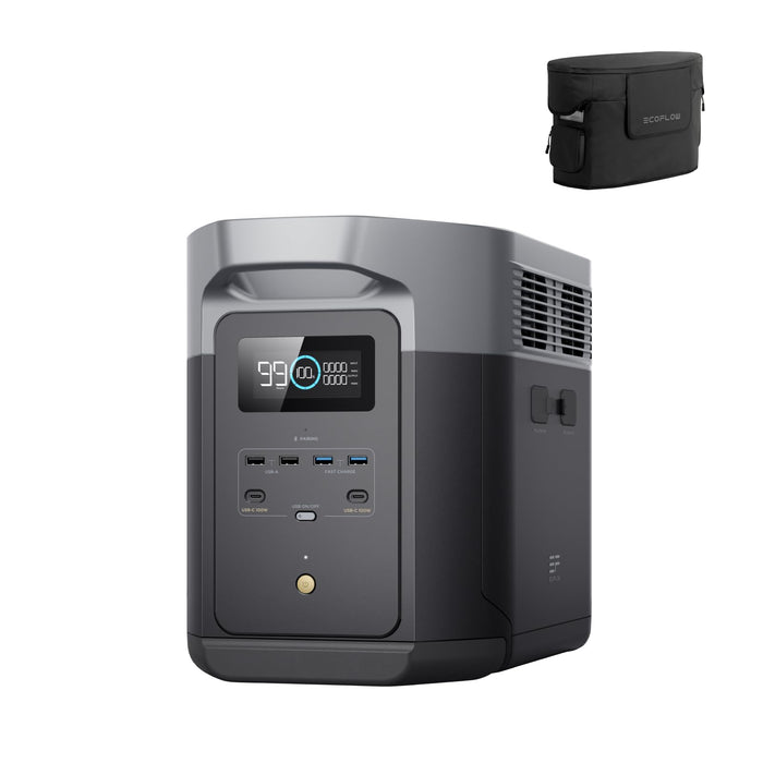 EF ECOFLOW Portable Power Station DELTA 2 Max with Protective Cover, 2400W LFP Solar Generator, Full Charge in 1 Hr, 2048Wh Solar Powered Generator for Home Backup - B0DZ6SKPG5-B0D1CN8MLS-B0DZ6NC53P-B0CYGNVG5W  Mini Split Systems Direct