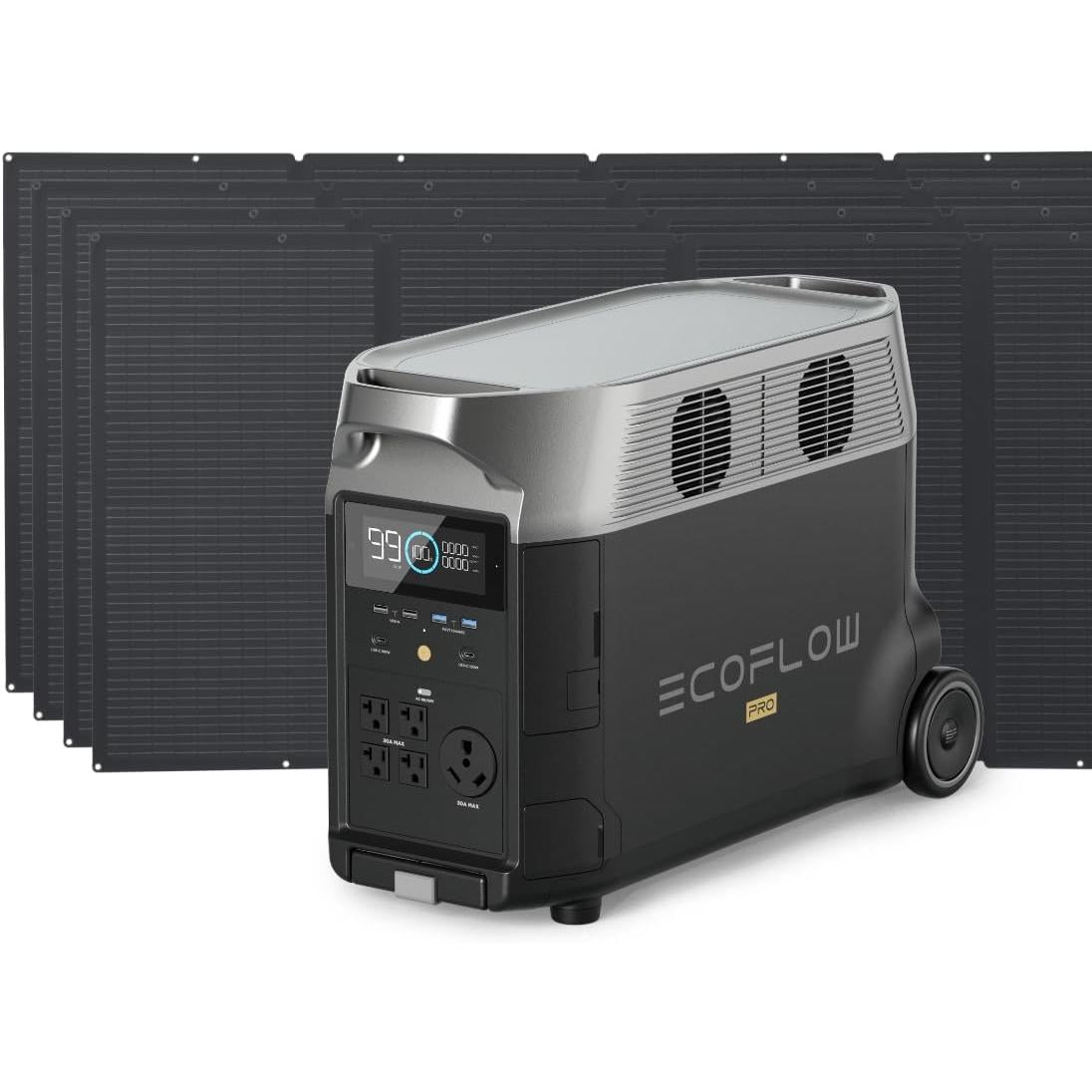 EF ECOFLOW Solar Generator 120V/3.6kWh DELTA Pro with 2x220W Portable Solar Panel, 23% High-Efficiency, 5 AC Outlets, 3600W Portable Power Station for Home Use Emergency Blackout Camping RV - B0DHGSV3RC-B0CF2B4ZHF  Mini Split Systems Direct