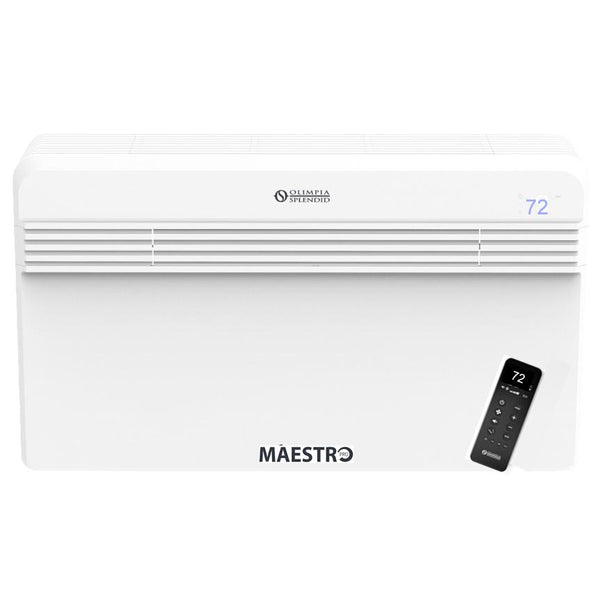 Olimpia Splendid Maestro Pro Inverter 12 Heat Pump 12,000 BTU 115V Variable Speed Through-the-Wall Air Conditioner with Heat and Remote - Includes Condensate Base Pane Heater