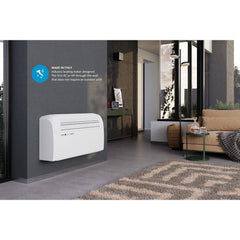 Olimpia Splendid Maestro Smart 9 Heat Pump 9,000 BTU 115V 1 Stage Compressor and 3 Speed Motor Through-the-Wall Air Conditioner with Heat and Remote - Includes Condensate Base Pane Heater