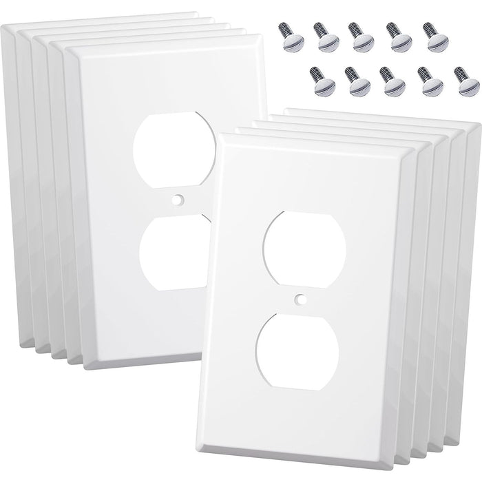 Pack of 10 1-Gang Standard Size Duplex Receptacle Wall Outlet Covers - White -   Mini Split Systems Direct