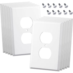 Pack of 10 1-Gang Standard Size Duplex Receptacle Wall Outlet Covers - White -   Mini Split Systems Direct