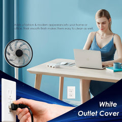Pack of 10 1-Gang Standard Size Duplex Receptacle Wall Outlet Covers - White -   Mini Split Systems Direct