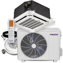 Pioneer® 18,000 BTU 20.5 SEER2 8-Way Compact Cassette Mini-Split Air Conditioner Heat Pump System Full Set 230V - CYB018GMFILCAD-CYB018GMFILCAD-10-CYB018GMFILCAD-16-CYB018GMFILCAD-25-CYB018GMFILCAD-33  Mini Split Systems Direct