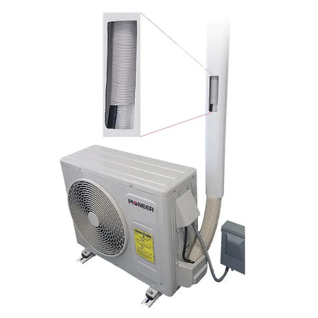 Pioneer® Decorative PVC Line Cover Kit for Mini Split Air Conditioners & Heat Pumps - IKT-LCVR4P-KIT-IKT-4WID2-LVCR  Mini Split Systems Direct