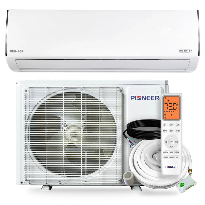 Pioneer® Diamante Essenza™ 35,000 BTU 17 SEER2 230V High-Wall Ductless Mini-Split Air Conditioner Inverter Heat Pump with 16 Ft. Kit - WYT036GLUI17RL  Mini Split Systems Direct
