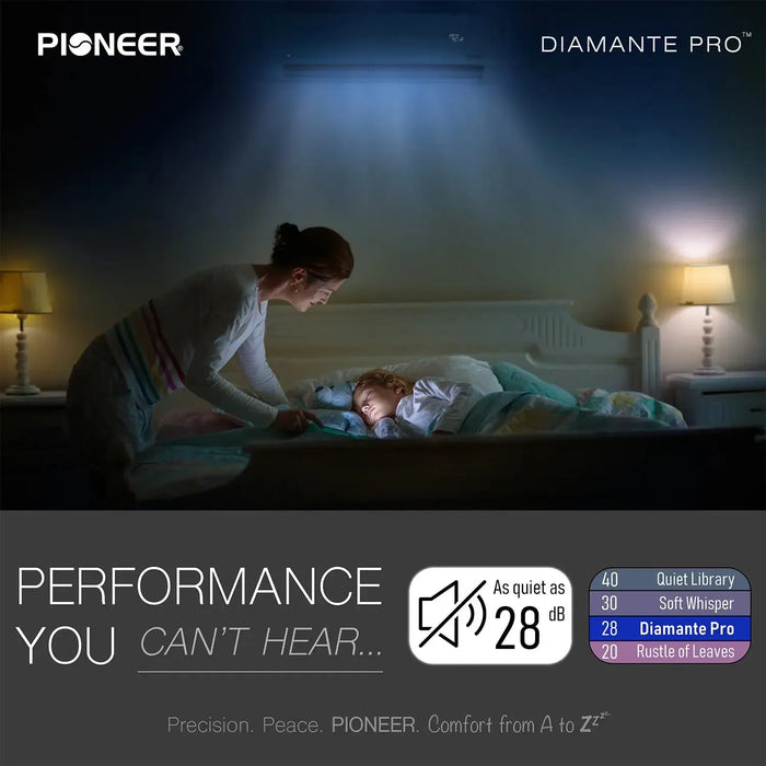 Pioneer® Diamante Pro™ 12,000 BTU 20.5 SEER2 115V High-Wall Ductless Mini-Split Air Conditioner Inverter Heat Pump with 16 Ft. Kit - WYT012ALSI20RL  Mini Split Systems Direct