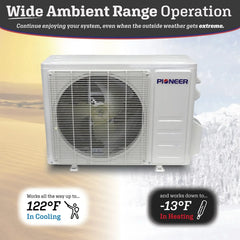 Pioneer® Diamante Pro Series 18,000 BTU 19 SEER2 Ductless Mini-Split Air Conditioner Inverter+ Heat Pump Full Set 230V with 16 Ft. Kit - WYT018GLFI19RL  Mini Split Systems Direct