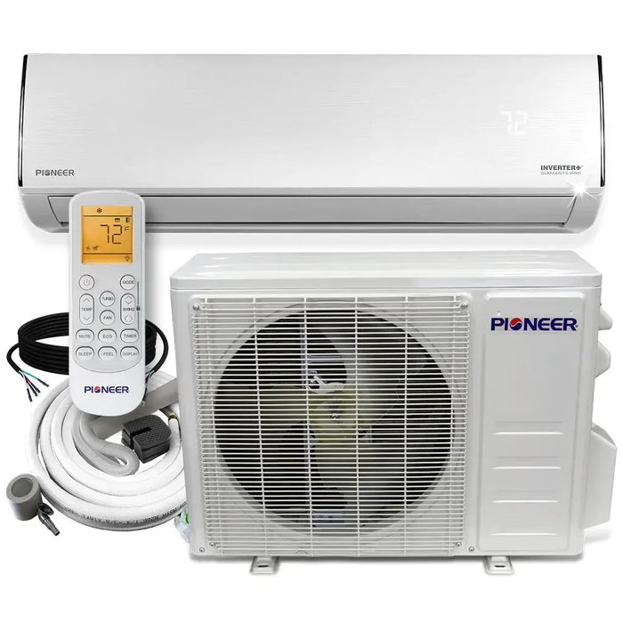 Pioneer® Diamante Pro Series 18,000 BTU 19 SEER2 Ductless Mini-Split Air Conditioner Inverter+ Heat Pump Full Set 230V with 16 Ft. Kit - WYT018GLFI19RL  Mini Split Systems Direct