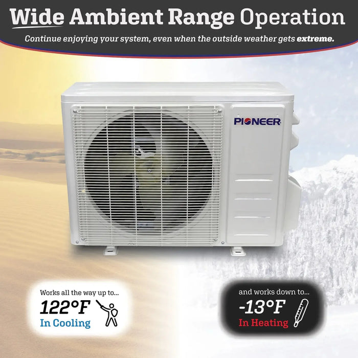 Pioneer® Diamante Series 9,000 BTU 20 SEER Ductless Mini-Split Air Conditioner Inverter+ Heat Pump Full Set 115V with 16 Ft. Kit - WYT009ALFI19RL  Mini Split Systems Direct