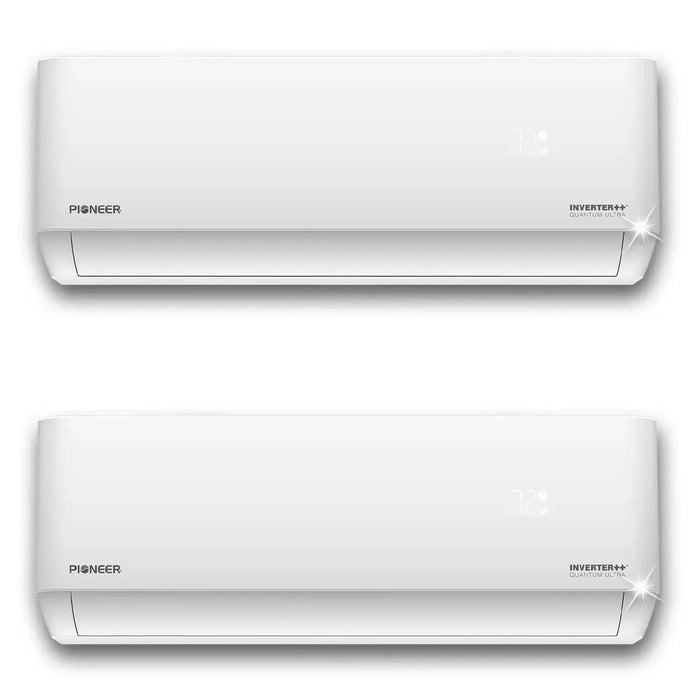 Pioneer® Dual Split 18000 BTU 1.5-Ton Quantum Ultra Wi-Fi 24 SEER2 Energy-Star Multi (2) Zone Wall Mount Air Conditioner Heat Pump 230-Volt - WYT020GLSI24M2-9W-9W  Mini Split Systems Direct