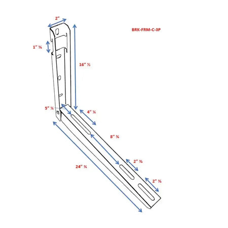 Pioneer® Folding Mounting Bracket for Mini Split Unit with Leveler - BRK-FRM-C-2P-BRK-FRM-C-3P  Mini Split Systems Direct