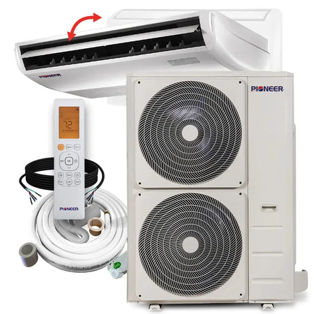 Pioneer® 48,000 BTU 18.9 SEER2 Floor/Ceiling Mini-Split Inverter+ Air Conditioner Heat Pump System Full Set 230V - UYB048GMFILCBD-UYB048GMFILCBD-10-UYB048GMFILCBD-16-UYB048GMFILCBD-25-UYB048GMFILCBD-33  Mini Split Systems Direct