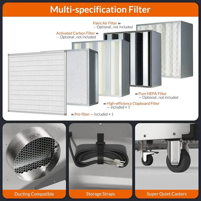 PuriSystems Commercial Portable HEPA Air Cleaner up to 2000 CFM Stainless Steel X0037QC76P - HEPA-Pro-UVIG  Mini Split Systems Direct