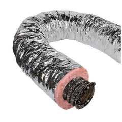 QUIETFLEX Insulated Flexible Duct Silver, 25 Ft Long -   Mini Split Systems Direct