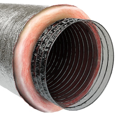 QUIETFLEX Insulated Flexible Duct Silver, 25 Ft Long -   Mini Split Systems Direct