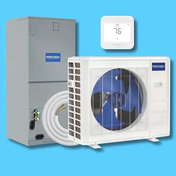 MRCOOL® VersaPro 2nd Gen 1.5 Ton 18.8 SEER2 Central Ducted DC Inverter Heat Pump Split System with Smart Wi-Fi Thermostat and Wireless Remote Control - Multiposition - MVP-18-HP-230A00-O - MVP-18-HP-230A00-O  Mini Split Systems Direct