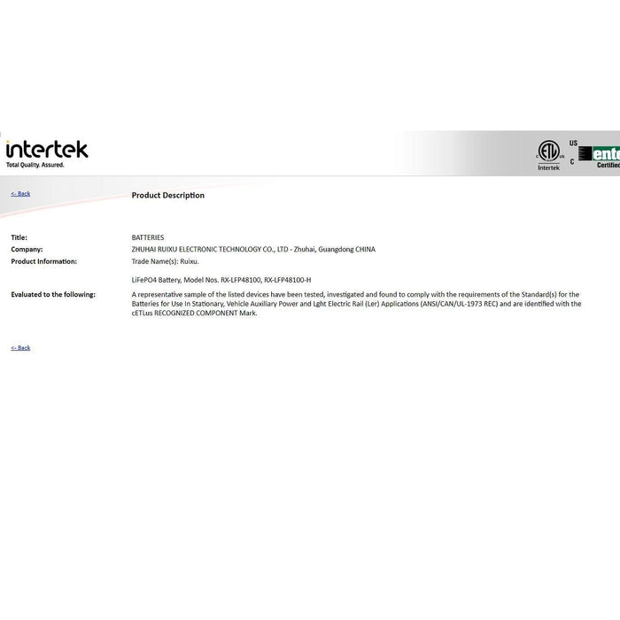 RUiXU RX-LFP48100-H | 19" Rack Mounted 3U Module | UL1973 Certified | Self-heating - RX-LFP48100-H  Mini Split Systems Direct