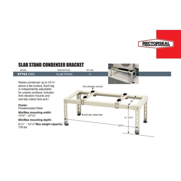 Rectorseal Condenser Slab Stand - 176 Lbs - 87743  Mini Split Systems Direct