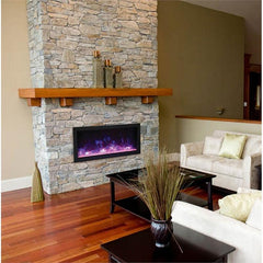 Remii 35" Extra Slim Indoor or Outdoor Built In Electric Fireplace with Black Steel Surround - 102735-XS  Mini Split Systems Direct