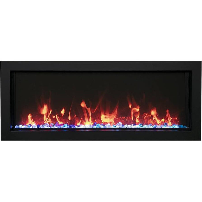 Remii 35" Extra Slim Indoor or Outdoor Built In Electric Fireplace with Black Steel Surround - 102735-XS  Mini Split Systems Direct