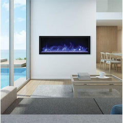 Remii 45" Extra Slim Indoor or Outdoor Built In Electric Fireplace with Black Steel Surround - 102745-XS  Mini Split Systems Direct