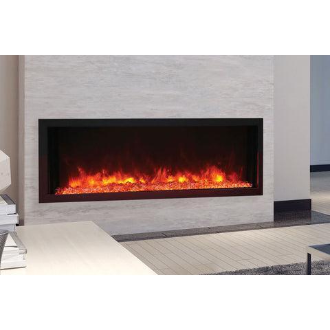Remii 45" Extra Slim Indoor or Outdoor Built In Electric Fireplace with Black Steel Surround - 102745-XS  Mini Split Systems Direct