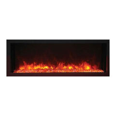 Remii 45" Extra Slim Indoor or Outdoor Built In Electric Fireplace with Black Steel Surround - 102745-XS  Mini Split Systems Direct