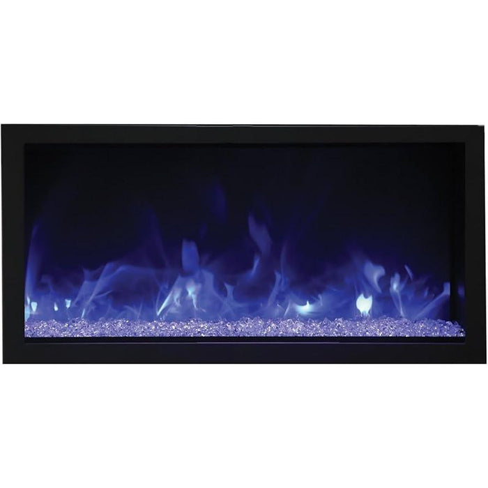 Remii 45" Extra Slim Indoor or Outdoor Built In Electric Fireplace with Black Steel Surround - 102745-XS  Mini Split Systems Direct