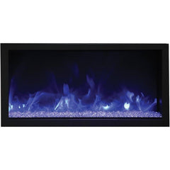 Remii 45" Extra Slim Indoor or Outdoor Built In Electric Fireplace with Black Steel Surround - 102745-XS  Mini Split Systems Direct
