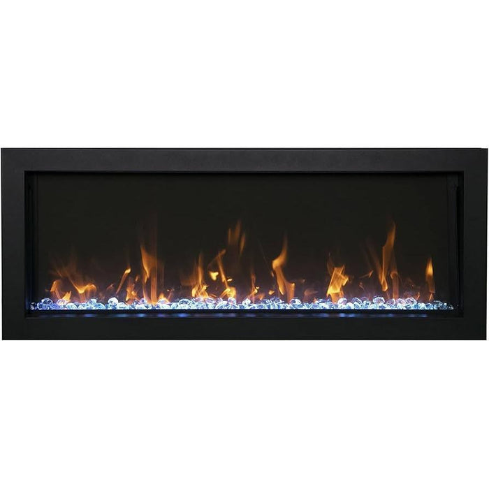 Remii 45" Extra Tall Indoor or Outdoor Built-in Electric Fireplace with Black Steel Surround - 102745-XT  Mini Split Systems Direct