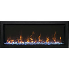 Remii 45" Extra Tall Indoor or Outdoor Built-in Electric Fireplace with Black Steel Surround - 102745-XT  Mini Split Systems Direct