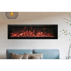 Remii 45" Extra Tall Indoor or Outdoor Built-in Electric Fireplace with Black Steel Surround - 102745-XT  Mini Split Systems Direct